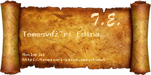 Temesvári Edina névjegykártya